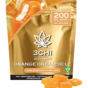 3Chi Delta 9 THC Gummies 200mg, 20ct - Orange Dreamsicle