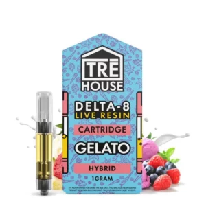 TRE House Delta-8 Live Resin 1g Vape Cartridge | Gelato (Hybrid)